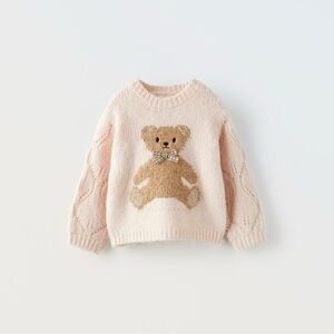 Zara Pink Teddy Bear Sweater